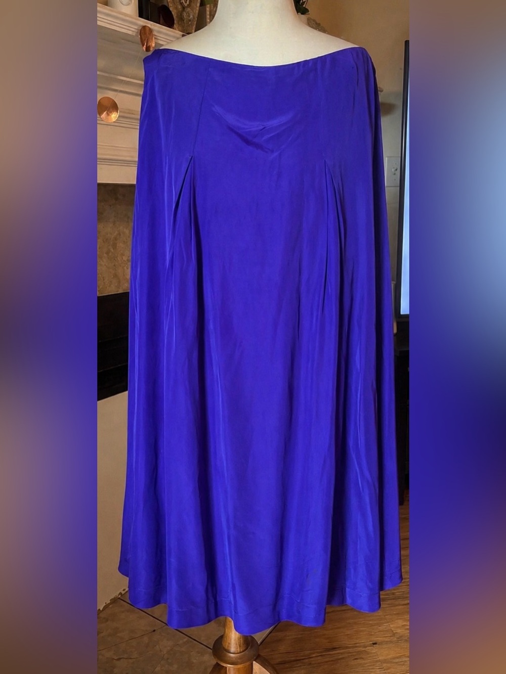 DVF Silk Pleated Midi Skirt | Size 14 | Vibrant Purple